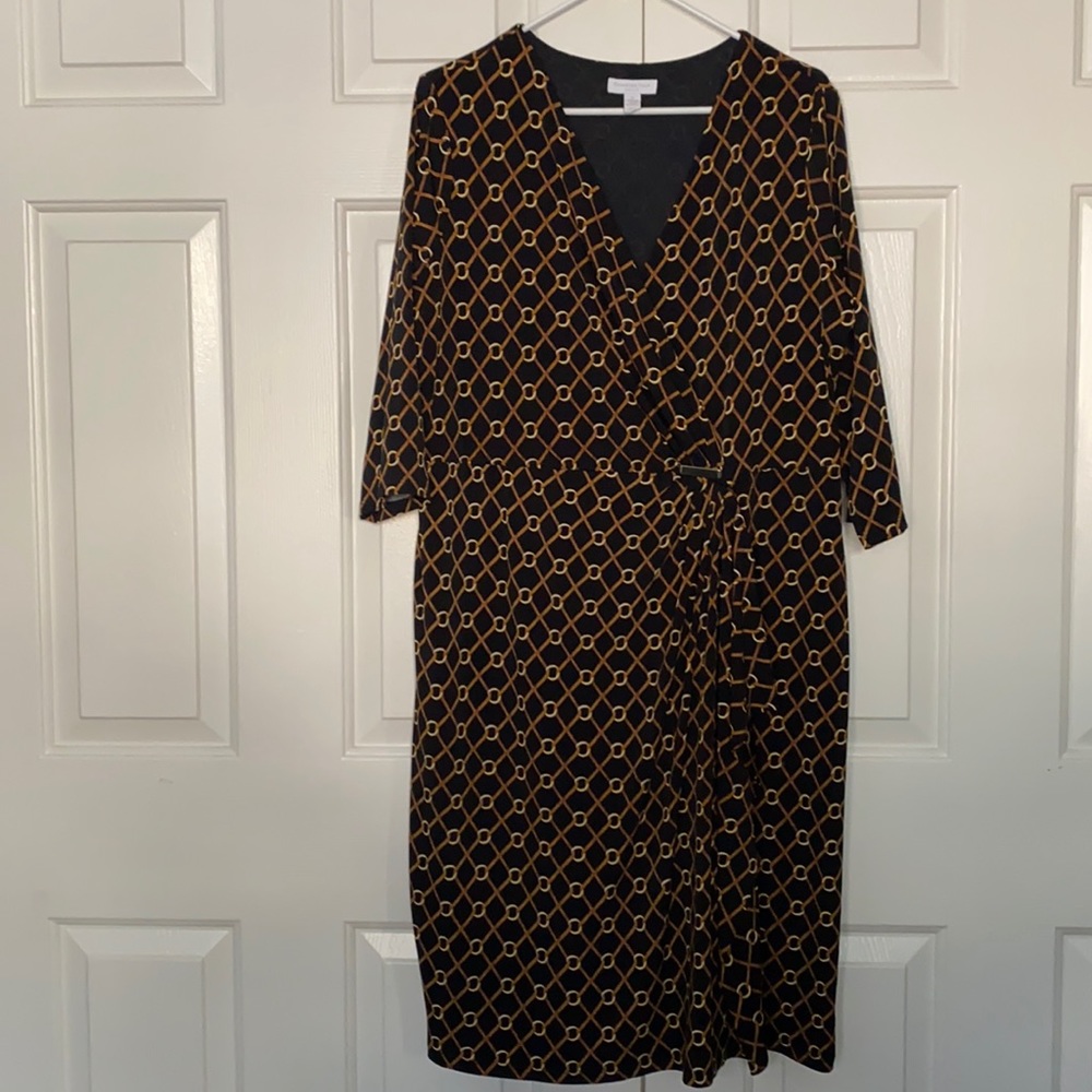 Charter Club 3/4 sleeve V-Neck Midi Dress size 1X
